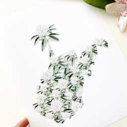 West Virginia State Flower Map Watercolor Rhododendron - Art Print Wall Graduation Wedding Anniversary Realtor Moving Gift - thumbnail 4