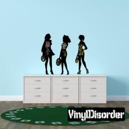 Fashion Girl Wall Decal - Fabric Vinyl Removable & Reusable Fahiongirluscolor044Et