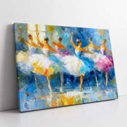 Elegant Ballet Dancers Oil Painting On Canvas - Impressionist Ballerina Wall Art, Dance Studio Decor, Romantic Print For Home Or Gift - thumbnail 2