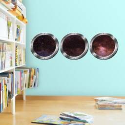 Vwaq 3D Space Window Stickers, Spaceship Wall Decals For Kids Rooms, Galaxy - Spw28 - thumbnail 1