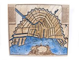Amsterdam Vintage Wooden Map/1720 Year Engraving Wall Art - thumbnail 1