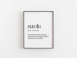 Nutella Print - Funny Kitchen Wall Art, Chocolate Lover Gift, Foodie Home Decor, Quote Poster, Dining Room Print, Sweet Tooth Art - thumbnail 1