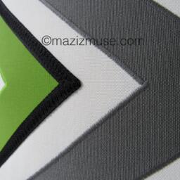 Black & White Chevron Sunbrella?? Outdoor Pillow Cover With Lime Green Accent, Geometric Cushions For Patio & Pool Lounge Chairs, Mazizmuse - thumbnail 2