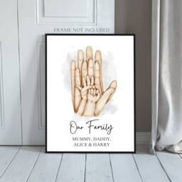 Family Of 4 Print, Personalised Hands Wall Art, Portrait, Gift, New Born Mother's Day, Our - thumbnail 2