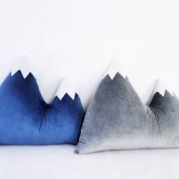 Velvet Mountain Pillow Plush Cushion, Woodland Nursery Decor - 19x27 In - thumbnail 4