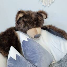 Velvet Mountain Pillow Plush Cushion, Woodland Nursery Decor - 19x27 In - thumbnail 2