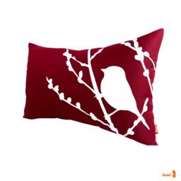 Red Bird On Cherry Blossom Pillow - thumbnail 2