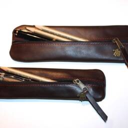 Leather Pen Case For 2 Pens Premium Handmade Pen Case Leather Noble - thumbnail 2