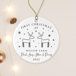 New Home First Christmas Tree Decoration - Personalised Ornament Ceramic Bauble Keepsake Gift Couple - thumbnail 2