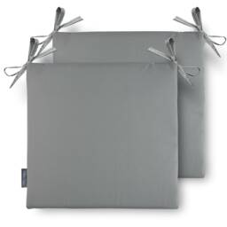 Set Of 2 Water Weather Resistant Garden Outdoor Cushion Seat Chair Pads Soft Foam, Zipped Cover Available in 3 Sizes - Grey - Plain - thumbnail 1