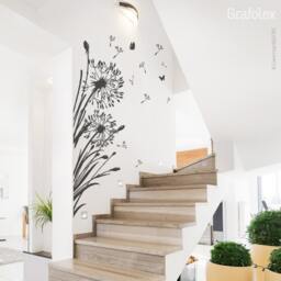 Wall Sticker Dandelion +25 Flying Seeds + Butterflies - Wall Living Room Bedroom Decal Vinyl W322 - thumbnail 2