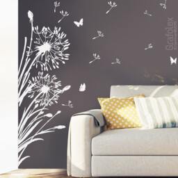 Wall Sticker Dandelion +25 Flying Seeds + Butterflies - Wall Living Room Bedroom Decal Vinyl W322