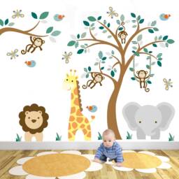 Jungle Animals Fabric Wall Decals Safari Nursery Decor - thumbnail 2