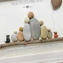 Personalised Grandparents & Grandchildren Pebble Picture - For All The Little Things You Do, We Love Nana, Grandma, Grandad Gift - thumbnail 2