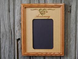 50Th Anniversary Picture Frame - 8x10 Holds 5x7 Photo Wedding Gift For Couple - thumbnail 1