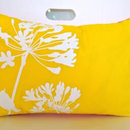 Yellow Cardinal Pillow Agapanthus Print, Rectangle Throw Pillow - thumbnail 3