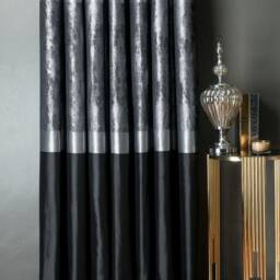 Custom Navy Blue & Gold Curtains Luxury Home Decor - thumbnail 3