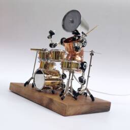 Drummer Lamp-Playing Drums Lamp-steampunk Robot Lamp-Personalized Gifts For Musicians Drummers Men Boy Girls - thumbnail 2