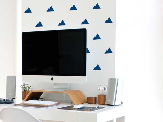 Blue Iceberg Mountain Wall Decals Decor Stickers Nursery Baby Boy Modern & Scandinavian - image 1