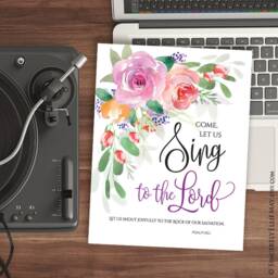Psalm 95 Sing To The Lord - Praise God Quotes Sign Wall Art Printable Perfect As Musician Gift, Christian Home Or Office Decor 40233 - thumbnail 3