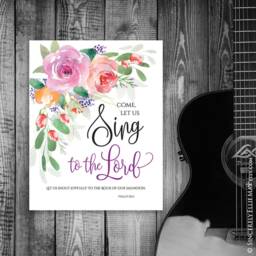 Psalm 95 Sing To The Lord - Praise God Quotes Sign Wall Art Printable Perfect As Musician Gift, Christian Home Or Office Decor 40233 - thumbnail 2