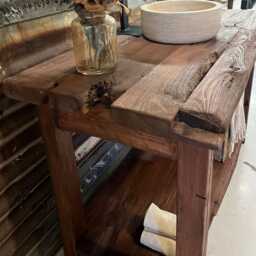 Handcrafted Bathroom Rustic Vanity With Reclaimed Wood - Solid Farmhouse Decor For Your Countertop, Gift Her/Woman - thumbnail 2