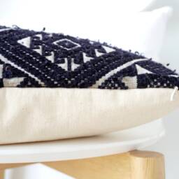 Black Vintage Embroidered Textile Ethnic Pillow Cover - Stain - thumbnail 4