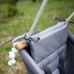 Baby Swing, Schaukel, Indoor Outdoor, Kinderschaukel, Balan??oire, Fabric 2 in 1 Babygift, Babyshower Gift, Handmade Toy Dark Grey - thumbnail 3