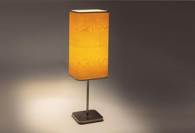 Bedside Table Lamp, Handmade Desk Made Of Maple Wood Veneer, Minimal Design, Office Light Fixture, Vintage Living Room Veneer Lamp - image 1