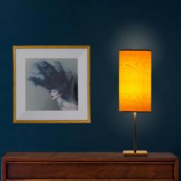 Bedside Table Lamp, Handmade Desk Made Of Maple Wood Veneer, Minimal Design, Office Light Fixture, Vintage Living Room Veneer Lamp - thumbnail 4