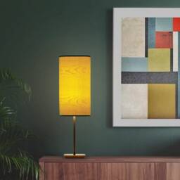 Bedside Table Lamp, Handmade Desk Made Of Maple Wood Veneer, Minimal Design, Office Light Fixture, Vintage Living Room Veneer Lamp - thumbnail 3