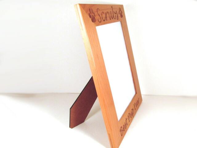Wooden Dog Picture Frame - Choose Your Size Custom Engraved - image 1