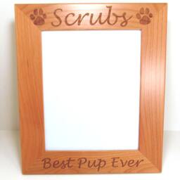 Wooden Dog Picture Frame - Choose Your Size Custom Engraved - thumbnail 3
