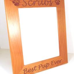Wooden Dog Picture Frame - Choose Your Size Custom Engraved - thumbnail 2