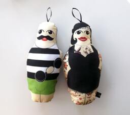 Tattooed Lady & Muscle Man Dolls