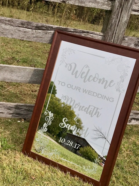 Personalized Wedding Mirror Sign-Welcome To Our Sign-Custom Glass Sign-Engraved Mirror-Etched Mirror-Wedding Signage - image 1