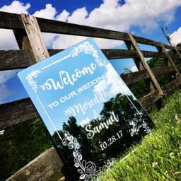 Personalized Wedding Mirror Sign-Welcome To Our Sign-Custom Glass Sign-Engraved Mirror-Etched Mirror-Wedding Signage - thumbnail 2