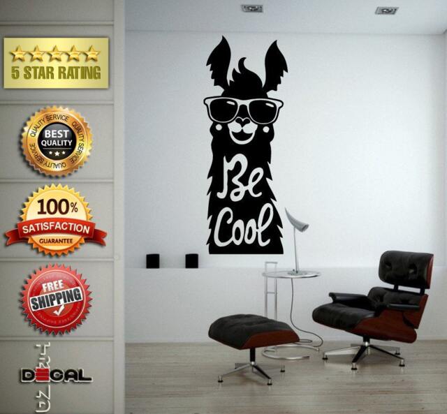 Be Cool Lama Animal With Glasses Shades Wall Decal Vinyl Sticker Mural Room Decor L1759 - image 1