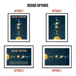 The Solar System Space Theme Poster. Bold Colourful Kids Bedroom Nursery Playroom Art Wall Decor. A4 A3 A2 A1 - thumbnail 2