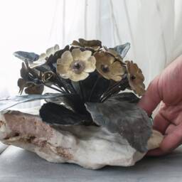 ??etal Flower, Primrose Bouquet, Primula Metal Sculpture - Steel & Brass, By The Steel Style Things - thumbnail 3