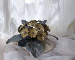 ??etal Flower, Primrose Bouquet, Primula Metal Sculpture - Steel & Brass, By The Steel Style Things