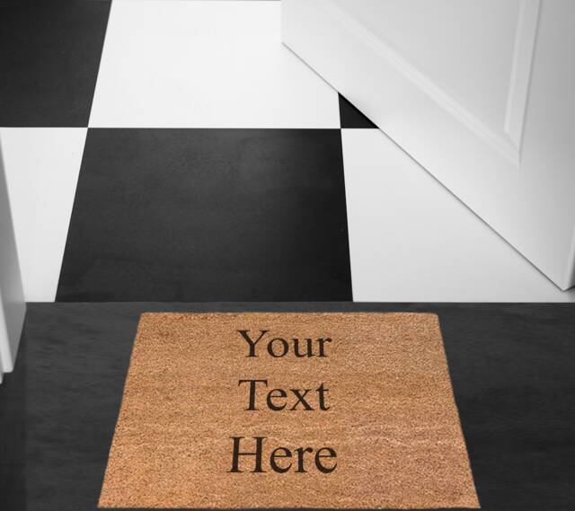 Personalised Engraved Coir Door Mat Welcome House Warming Gift Home Doormat - image 1