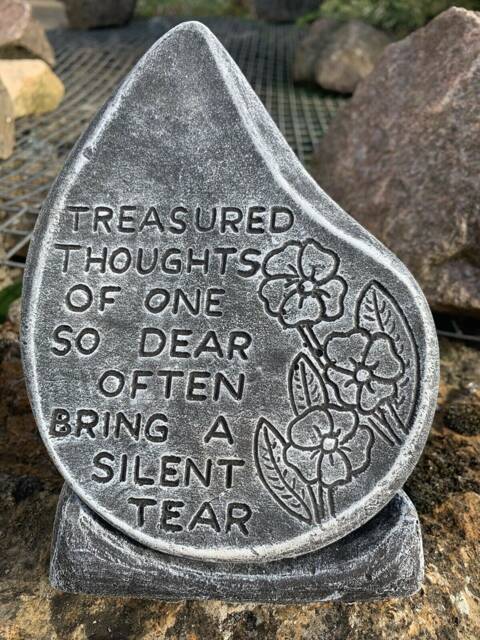 stone Garden Special Nanna & Grandad Tear Drop Memorial Plaque Ornament - image 1