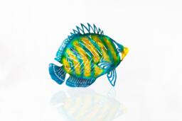 Metal Butterfly Fish Wall Art, Hand Hammered Aluminum, Ocean Decor - thumbnail 1