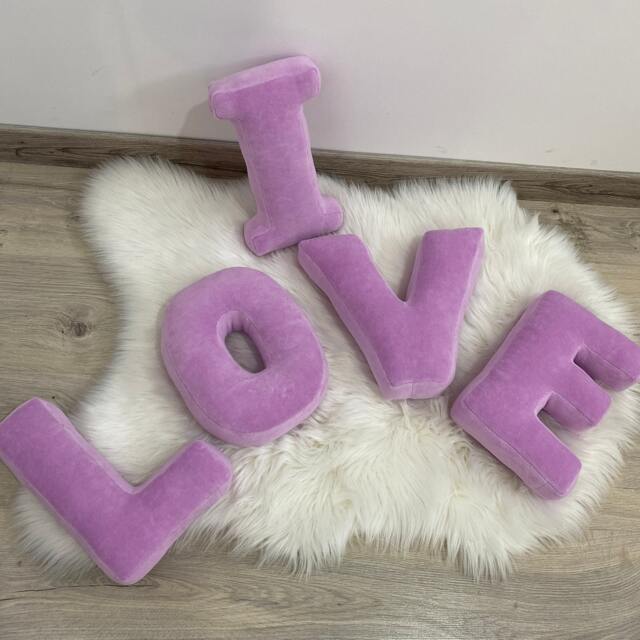 Velour Cotton Letter Pillow Custom Monogram Initial - image 1
