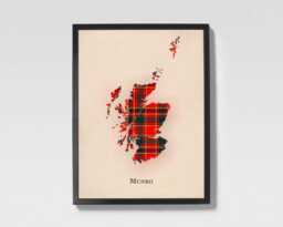 Clan Munro Scottish Tartan Map - Of Scotland Family Wall Decor, Ready To Hang - thumbnail 1
