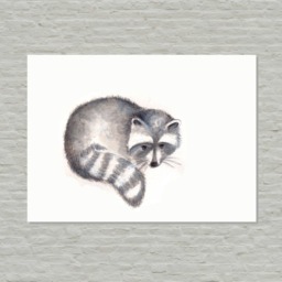 Raccoon Art Print Watercolor Illustration - 5x7 - thumbnail 2