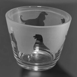 Afghan Hound Tealight - Rustic Glass Tea Light Holder With Afghan Hound Design - thumbnail 4