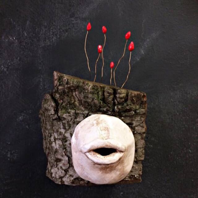Listen, Sculpture Made With Modeling Clay & Wood - image 1