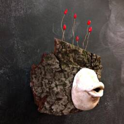 Listen, Sculpture Made With Modeling Clay & Wood - thumbnail 2